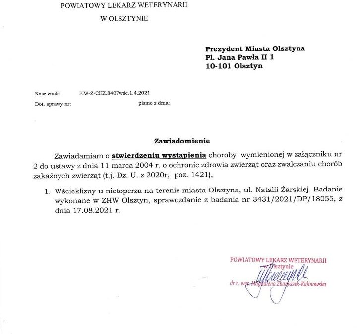 Uwaga!!! Na terenie Miasta Olsztyna wyznaczono obszar…